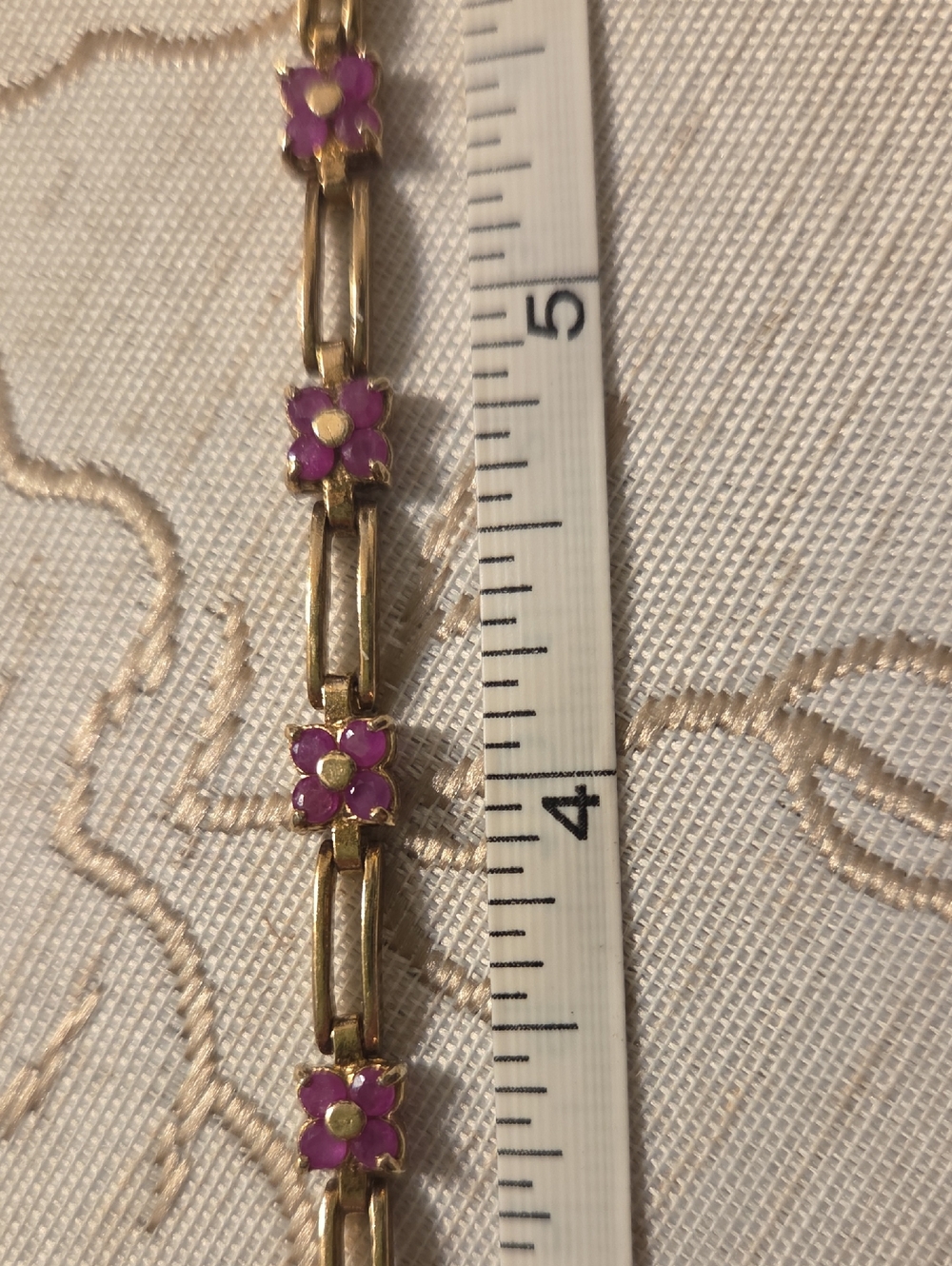 Beautiful 11 CTW Ruby bracelet in 925 gold plate over sterling silver